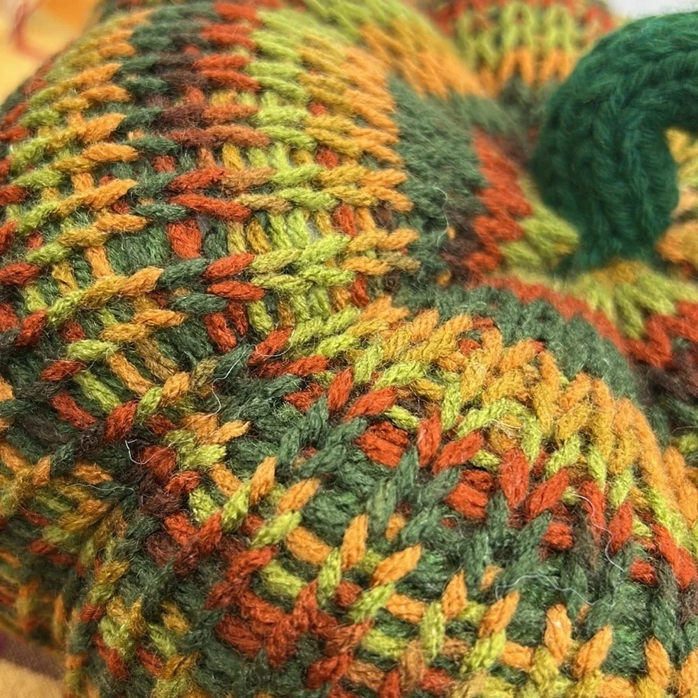 Multicolor Handmade Knit Pumpkin Decor